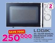 Logik 20Ltr Silver Manual Microwave Oven P70H20L-SES