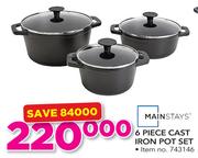 Mainstays 6 Piece Cast Iron Pot Set