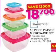 Mainstays 10 Piece Plastic Microwave Set