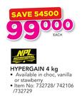 NPL Hypergain In Choc,Vanilla Or Strawberry-4Kg Each