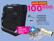 Blue Juice 5 Division Backpack+ Oxford Maths Set