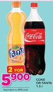 Coke Or Fanta-2x1.5Ltr