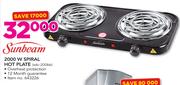 Sunbeam 2000W Spiral Hot Plate SDS-200BB