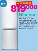 Hisense 299Ltr Bottom Freezer Fridge Metallic H299BME