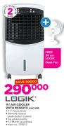 Logik 9Ltr Air Cooler With Remote HLF-20R Free Logik 30cm Desk fan