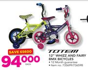 Totem 12" Whizz & Fairy BMX Bicycles-Each