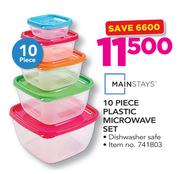 1Mainstays 10 Piece Plastic Microwave Set