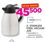Mainstays 2Ltr Stainless Steel vacuum Jug