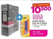 Simple Choice Lever Arch File A4 2 Pack With Plus Bic Click Pen 2 Pack