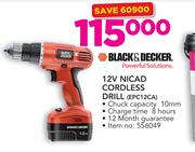 Black & Decker 12V Nicad Cordless Drill EPC12CA