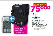Blue Juice Large Backpack 5 Division Black Free Sharp Scientific Calculator