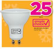 Simple Choice 3W GU10 Energy Saving Globes-Each
