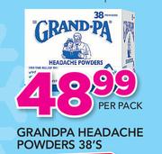 Grandpa Headache Powders-38's Per Pack