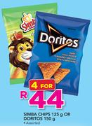 Simba Chips-125g Or Doritos-150g Assorted-For 4