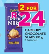 Cadbury Chocolate Slabs Assorted-2 x 80g