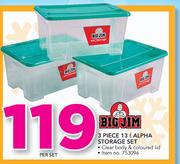 Big Jim 3 Piece 13Ltr Alpha Storage Set-Per Set