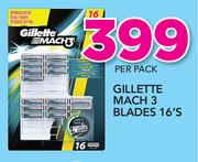  Gillette Mach 3 Blades-16's Per Pack