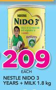 Nestle Nido 3 Years + Milk-1.8Kg