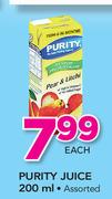 Purity Juice Assorted-200ml