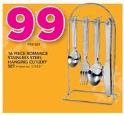 16 Piece Romance Stainless Steel Hanging Cutlery Set-Per Set