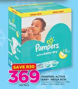 Pampers Active Baby Mega Box (Junior 111's, Maxi Plus 120's, Maxi 132's, Midi 150's Pack)-Per Pack