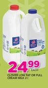 Clover Low Fat Or Full Cream Milk-2Ltr