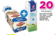 Clover UHT Milk 1Ltr And Albany White Or Brown Bread 700gm