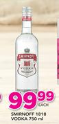 Smirnoff 1818 Vodka-750ml
