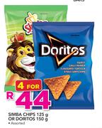 Simba Chips 125gm Or Doritos 150gm-For 4