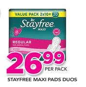 Stayfree Maxi Pads Duos-Per Pack