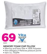 Vita Sleep Memory Foam Chip Pillow-Each