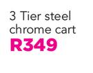 Mainstays 3 Tier Steel Chrome Cart