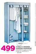 Mainstays 4 Shelf/4 Drawer Hanging Wardrobe