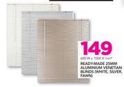 Decorland Ready-Made 25mm Aluminium Venetian Blinds (White, Silver, Fawn)-600X1000mm