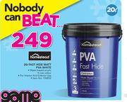 Homestead 20Ltr Fast Hide Matt PVA White