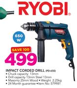 Ryobi Impact Corded Drill PD-650