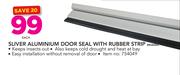 Silver Aluminium Door Seal With Rubber Strip-Each