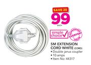 Simple Choice 5M Extension Cord White 