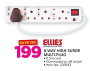 Ellies 8 Way High Surge Multi Plug