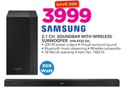 Samsung 2.1 Ch Soundbar With Wireless Subwoofer HW-K450 XA