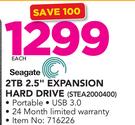 Seagate 2TB 2.5" Expansion Hard Drive STEA2000400