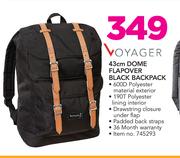 Voyager 43cm Dome Flapover Black Backpack