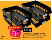 Viking Pack Of 2 Letter Trays-For 2 Packs