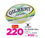 Gilbert 15's Rugby Ball Size 5-Each