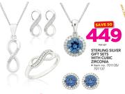JCSA Sterling Silver Gift Sets With Cubic Zirconia-Per Set
