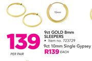 JCSA 9Ct 10mm Single Gypsey-Each