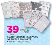 Little One Assorted Baby Receivers Or Fleece Blankets-Each