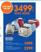 Delonghi Icona Kettle + Delonghi Icona Toaster-Per Set