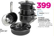 Mainstays 10 Piece Carbon Cookware Set-Per Set