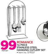 Romance 16 Piece Stainless Steel Hanging Cutlery Set